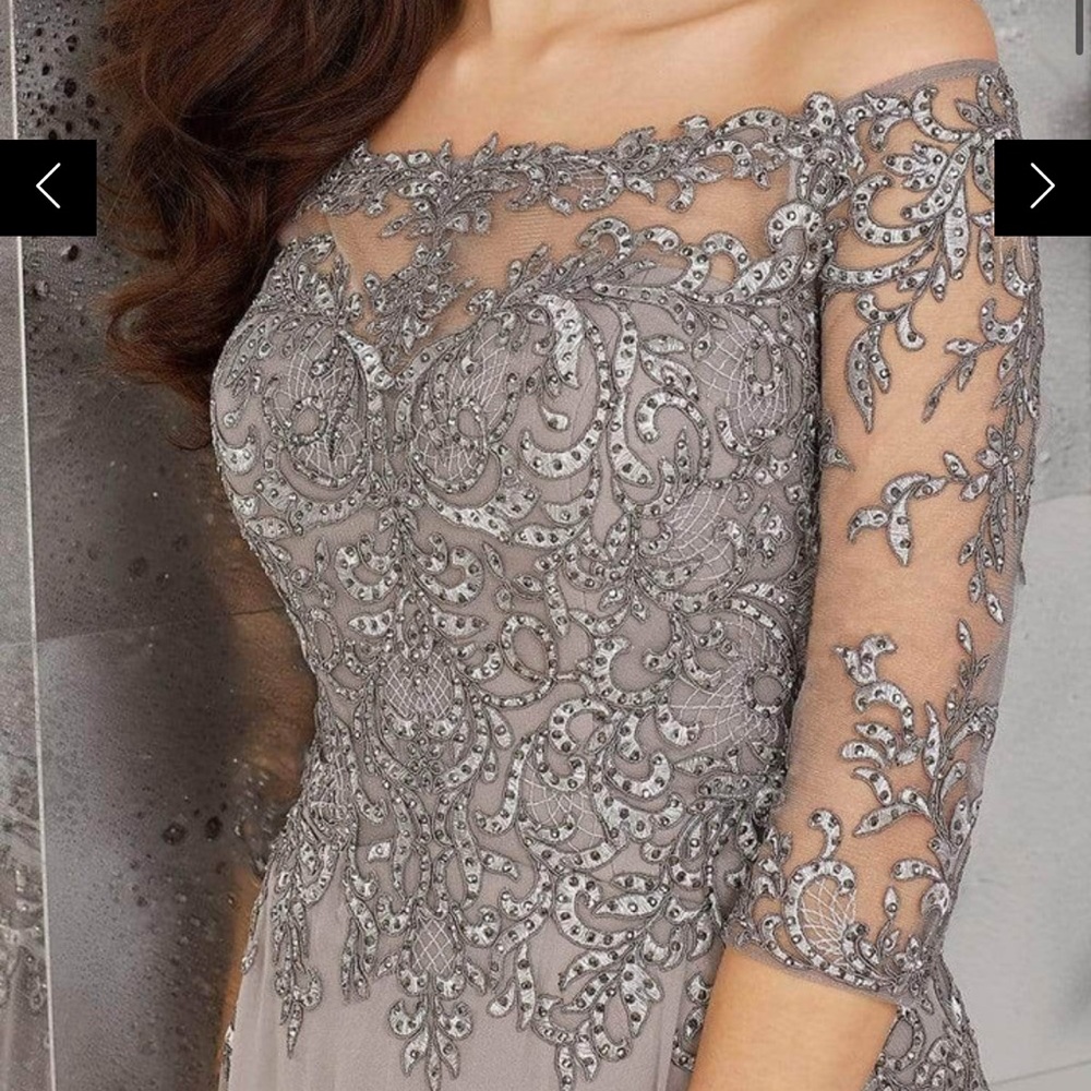 MGNY Off-Shoulder Formal Gown